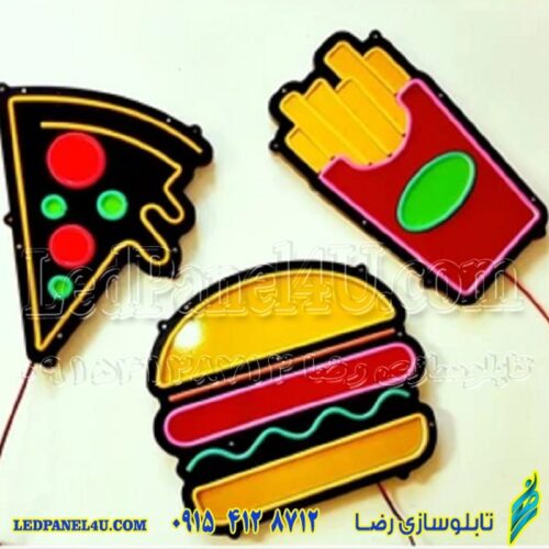 تابلو نئون فلکسی فست فود پک سه عددی کد  16798 (اقساطی)