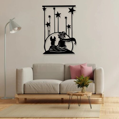 استیکر چوبی مدل شازده کوچولو و روباه (e-51)(e-s5)  (اقساطی)