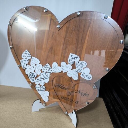 تابلو یادبود عروسی قلکی طرح قلب ( تابلو قلب) کد 605  (اقساطی)