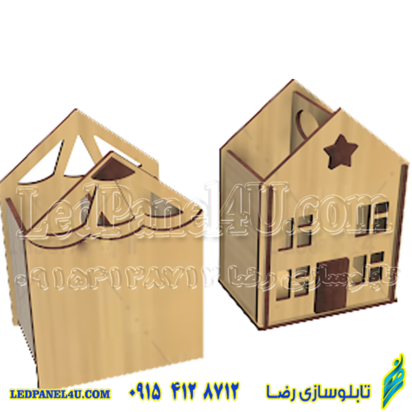 جامدادی رومیزی مدل چوبی پک دو عددی طرح خونه و طرح مداد کد 409 -تابلو سازی رضا (پس کرایه)