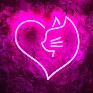 تابلو نئون فلکسی قلب گربه ای کد 16958 (اقساطی)