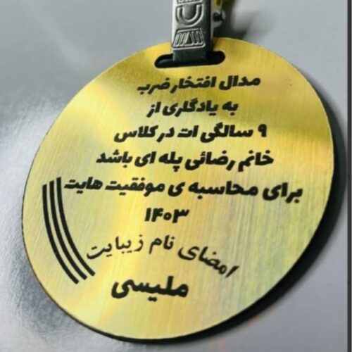 مدال ضرب طلایی بزرگ پسرانه و دخترانه هدیه روز دانش آموز یا جشنهای مدرسه کد 765 (سفارشی ساز) (اقساطی)